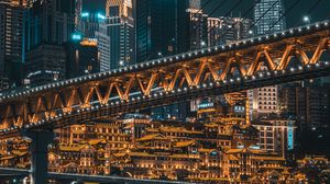 Preview wallpaper city, buildings, bridge, architecture, metropolis
