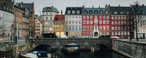 Preview wallpaper city, buildings, bridge, river, architecture, copenhagen, denmark