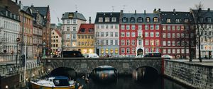 Preview wallpaper city, buildings, bridge, river, architecture, copenhagen, denmark