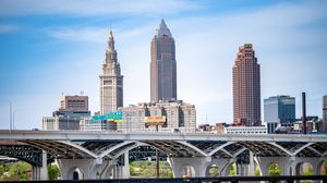 Preview wallpaper city, buildings, bridge, architecture