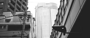 Preview wallpaper city, buildings, bw, architecture, urban