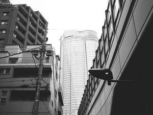 Preview wallpaper city, buildings, bw, architecture, urban