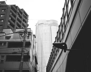 Preview wallpaper city, buildings, bw, architecture, urban