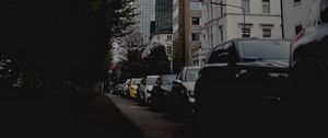 Preview wallpaper city, buildings, cars, parking, road