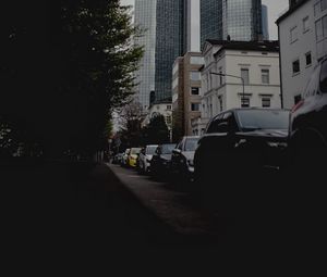 Preview wallpaper city, buildings, cars, parking, road