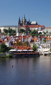 Preview wallpaper city, buildings, castle, architecture, pier, water