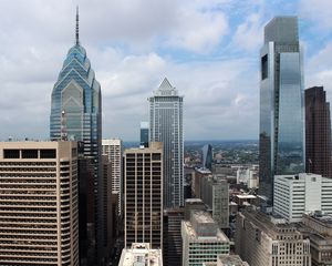 Preview wallpaper city, buildings, cityscape, aerial view, metropolis