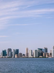 Preview wallpaper city, buildings, coast, water, view