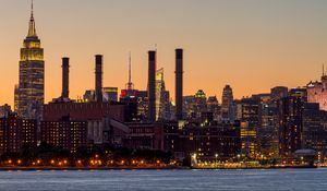 Preview wallpaper city, buildings, coast, metropolis, new york, architecture