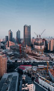 Preview wallpaper city, buildings, constructing, aerial view