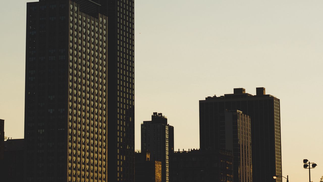 Wallpaper city, buildings, dusk, architecture, chicago