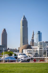 Preview wallpaper city, buildings, embankment, boats