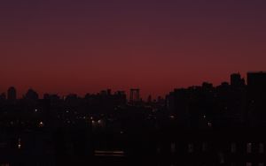 Preview wallpaper city, buildings, evening, dark