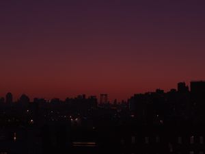 Preview wallpaper city, buildings, evening, dark