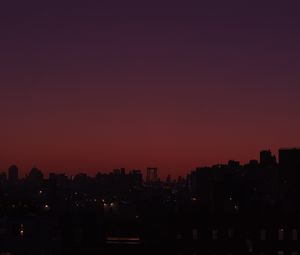 Preview wallpaper city, buildings, evening, dark