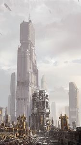 Preview wallpaper city, buildings, future, sci-fi, art