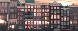 Preview wallpaper city, buildings, gradient, amsterdam, netherlands