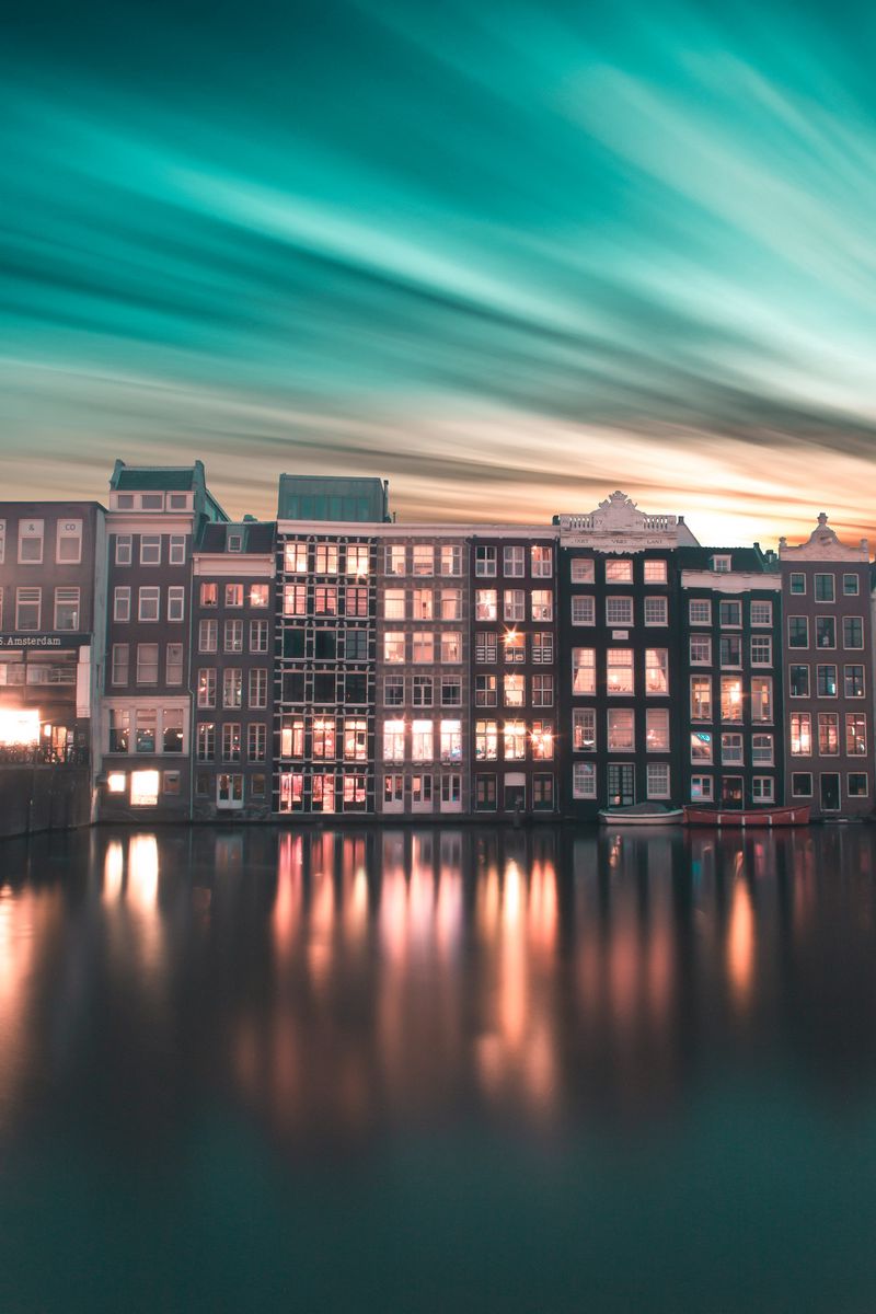 Download Wallpaper 800x10 City Buildings Gradient Amsterdam Netherlands Iphone 4s 4 For Parallax Hd Background