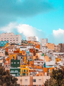 Preview wallpaper city, buildings, houses, bushes