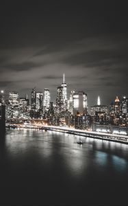 Preview wallpaper city, buildings, lights, coast, new york