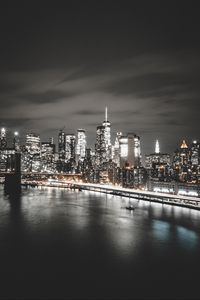 Preview wallpaper city, buildings, lights, coast, new york