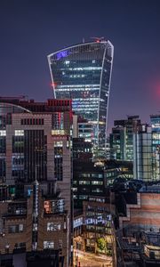 Preview wallpaper city, buildings, lights, architecture, night