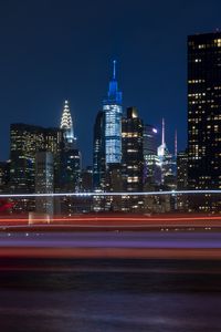 Preview wallpaper city, buildings, lights, night, new york