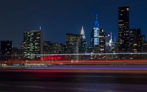 Preview wallpaper city, buildings, lights, night, new york