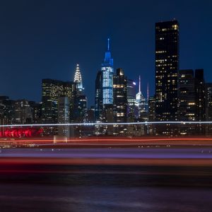 Preview wallpaper city, buildings, lights, night, new york