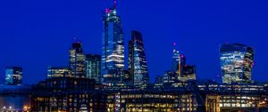 Preview wallpaper city, buildings, lights, night
