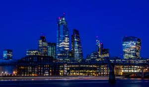 Preview wallpaper city, buildings, lights, night