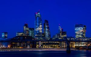 Preview wallpaper city, buildings, lights, night