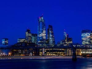 Preview wallpaper city, buildings, lights, night