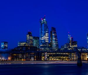 Preview wallpaper city, buildings, lights, night