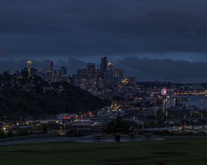 Preview wallpaper city, buildings, lights, night, cityscape