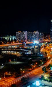 Preview wallpaper city, buildings, lights, night, toronto