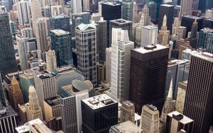 Preview wallpaper city, buildings, metropolis, aerial view, architecture