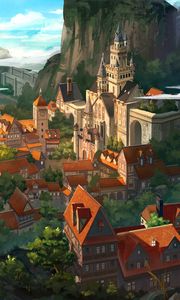 Preview wallpaper city, buildings, middle ages, fantasy, art