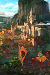 Preview wallpaper city, buildings, middle ages, fantasy, art