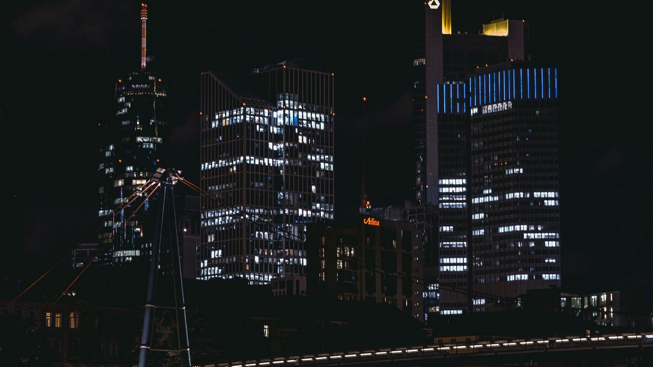Wallpaper city, buildings, night, dark