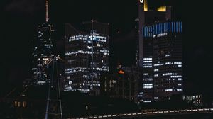 Preview wallpaper city, buildings, night, dark
