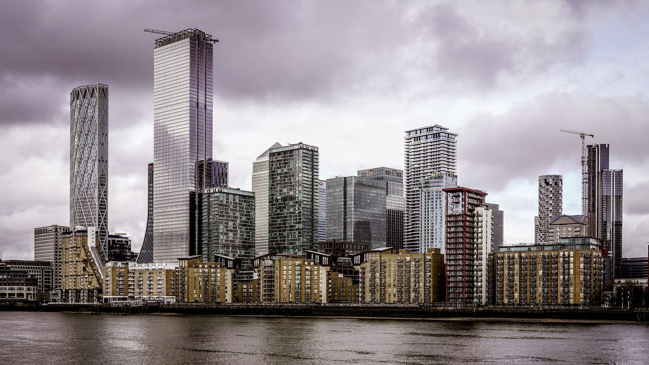 Wallpaper city, buildings, river