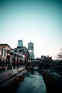 Preview wallpaper city, buildings, river, bridge
