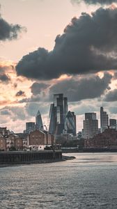 Preview wallpaper city, buildings, river, coast