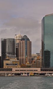 Preview wallpaper city, buildings, river, water