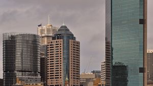 Preview wallpaper city, buildings, river, water