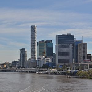 Preview wallpaper city, buildings, river, water, boat