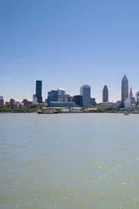 Preview wallpaper city, buildings, river, water, pier