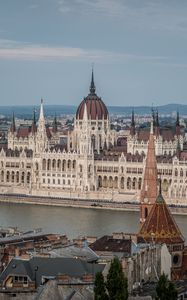 Preview wallpaper city, buildings, river, architecture, old, budapest