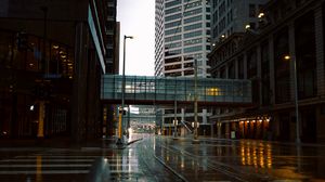Preview wallpaper city, buildings, road, street